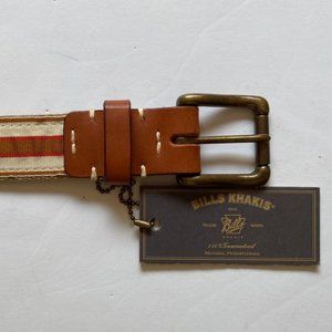 Canvas Leather Tipped Belt - Size 38 - NWT